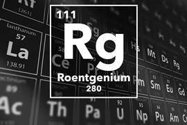 Periodic table of the elements – 111 – Roentgenium