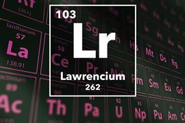 Periodic table of the elements – 103 – Lawrencium