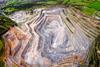 An aerial photograph of a limestone quarry