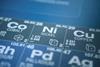 Periodic table detail focused on Nickel