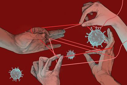 Cat's cradle with coronavirus