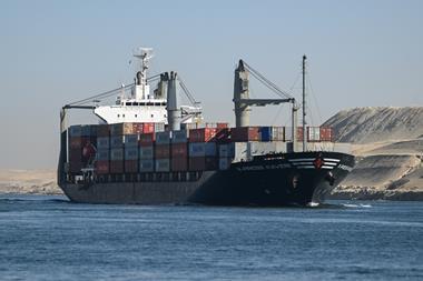 Ship on the Suez canal