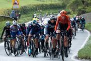 Women athletes competing in cycling road race