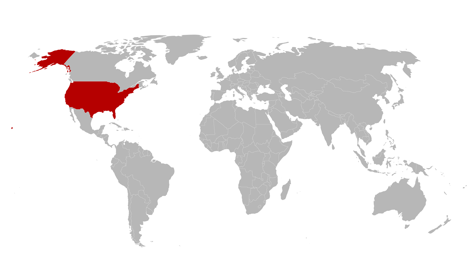 World map with USA hightlighted